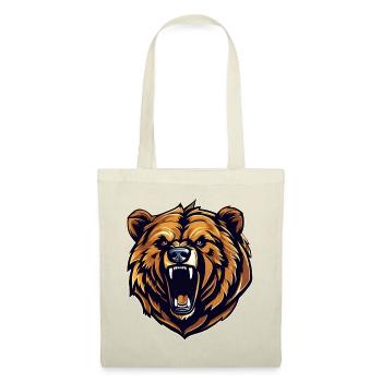 Fier ours rugissant dans un style rétro - Sac en tissu - nature - Devant