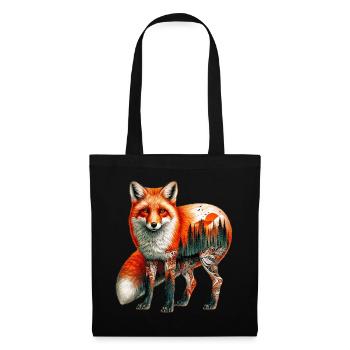 Renard - Sac en tissu - noir - Devant