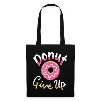 Donut Wortspiel motivierend - Stoffbeutel - Schwarz - Vorne