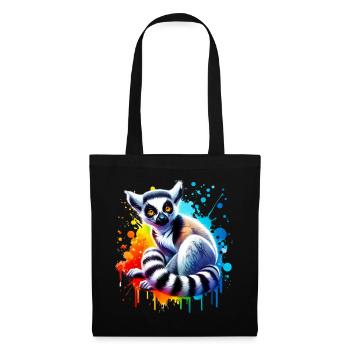Lemur - Stoffbeutel - Schwarz - Vorne