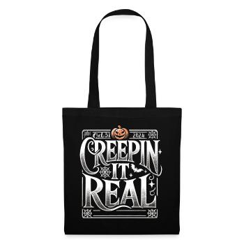 Creepin' It Real - Elegantes Halloween Shirt - Stoffbeutel - Schwarz - Vorne