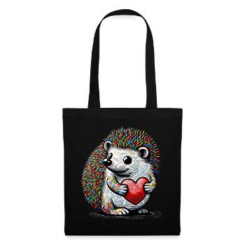 Hedgehog with Heart - Tote Bag - black - Front