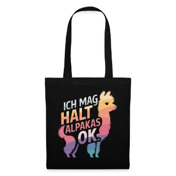 Alpaca llama alpacas animal - Tote Bag - black - Front