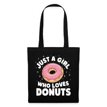 Donut Donuts Süßigkeiten Bagel - Stoffbeutel - Schwarz - Vorne