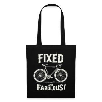 Fixies Fan, Urban Bicycle City Style bike design - Tote Bag - black - Front