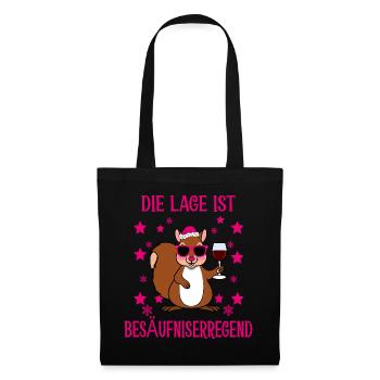 Lustiges Eichhörnchen - Stoffbeutel - Schwarz - Vorne