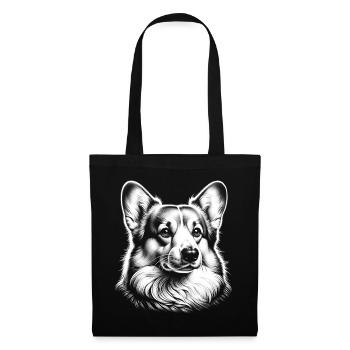 Corgi Portrait - Photorealistic in Black and White - Tote Bag - black - Front
