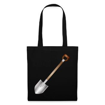 Bêche classique – motif d’outils de jardin et de construction - Sac en tissu - noir - Devant