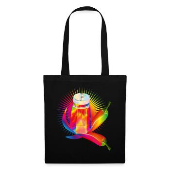 Colorful pepper shakers with hot chillies - Tote Bag - black - Front