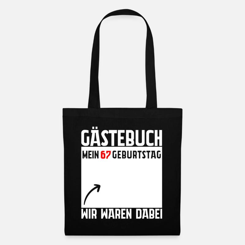 Gästebuch Mein 67. Geburtstag 67 Jahre Geschenk - Stoffbeutel - Schwarz