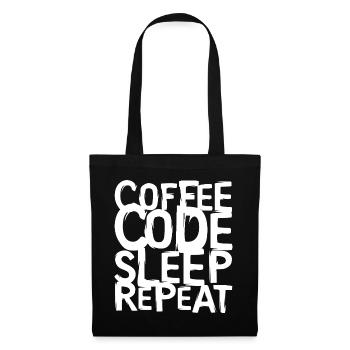 coffee code Programmierer - Informatik Arbeit Logo - Stoffbeutel - Schwarz - Vorne