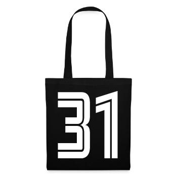 Maillot numéro 31 – Cadeau anniversaire 31 ans - Sac en tissu - noir - Devant