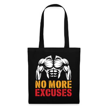 Torse musclé avec message motivant - Sac en tissu - noir - Devant