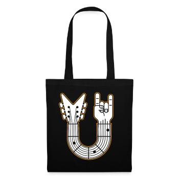 Guitar U Shape Rock Hand - Tote Bag - black - Front
