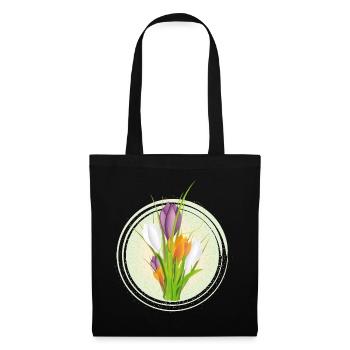 Delicate colorful crocuses in the spring circle - Tote Bag - black - Front