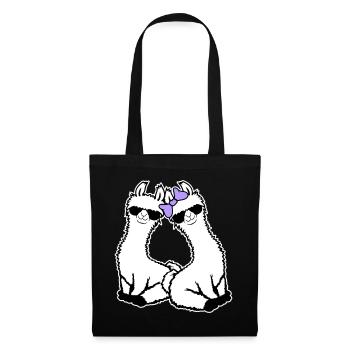 2 Llamas Couple In Love Cool Sunglasses Sitting - Tote Bag - black - Front