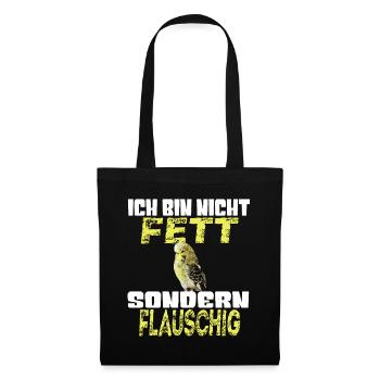 Nicht Fett Sondern Flauschig - Stoffbeutel - Schwarz - Vorne