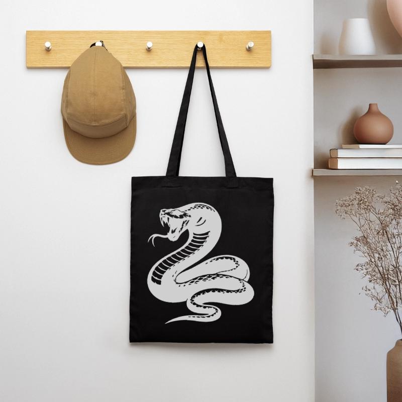 Snake Python Silhouette Tote Bag