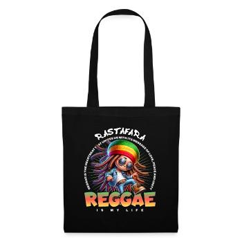 Reggae Vibes Rastafari Cartoon - Tote Bag - black - Front
