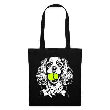 Cavalier King Charles Spaniel Ball Dogs Wilsigns - Sac en tissu - noir - Devant