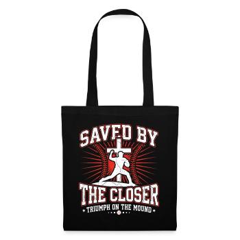 Saved By The Closer Christian Baseball Jesus - Tote Bag - black - Front