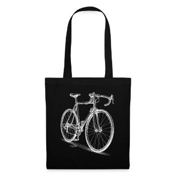 Rennrad Line Art minimalistisch Radsport - Stoffbeutel - Schwarz - Vorne