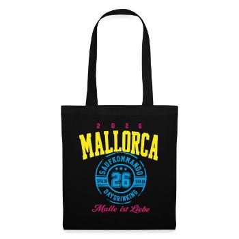 Malle 2026 Mallorca Saufkommando Daydrinking - Stoffbeutel - Schwarz - Vorne