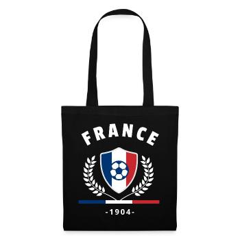 Retro France Football Fan T-shirt - Stoffbeutel - Schwarz - Vorne