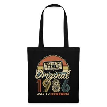 Cadeau d’anniversaire du 40e anniversaire Vintage Vintage 1986 - Sac en tissu - noir - Devant