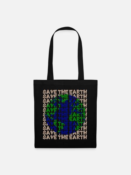 Save the Earth - Stoffbeutel - Schwarz