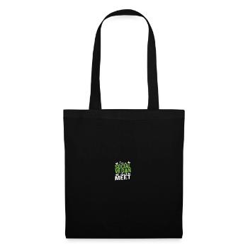 Veganer Vagen Spruch lustig Geschenk - Stoffbeutel - Schwarz - Vorne