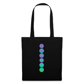 fleurs colorées - Sac en tissu - noir - Devant