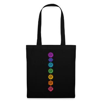 Chakra Buddhismus Yoga Symbol 7 Chakren Meditation - Stoffbeutel - Schwarz - Vorne