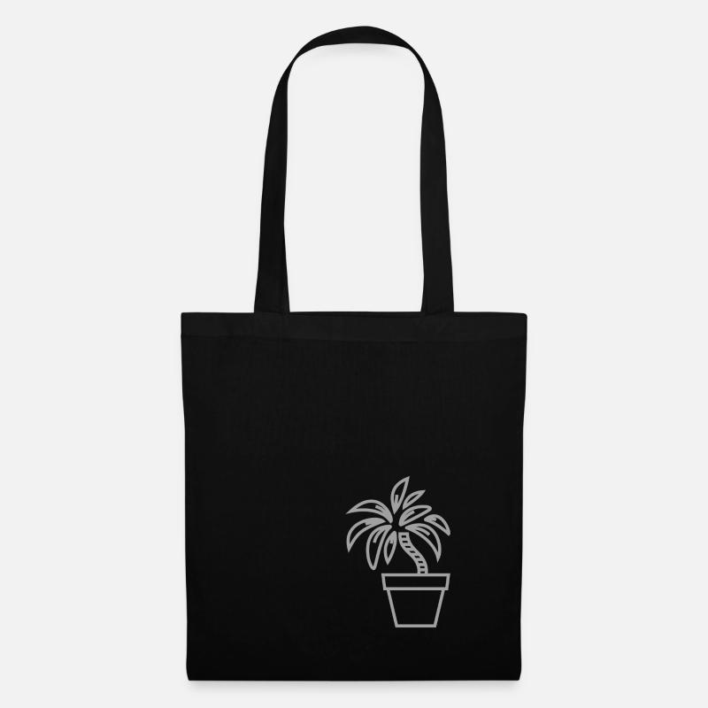 Minimalistische Palme - Stoffbeutel - Schwarz