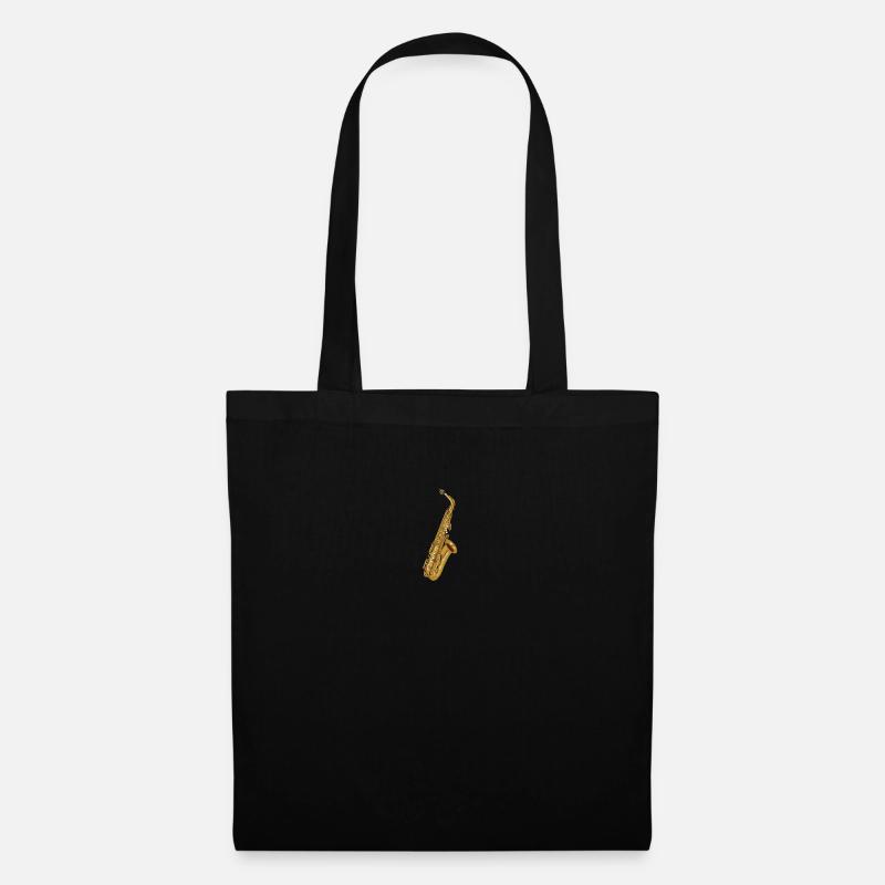 Saxofon in Gold - Stoffbeutel - Schwarz