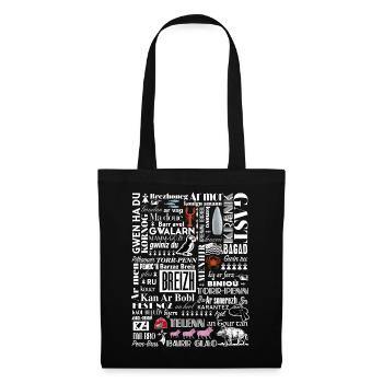 LES MOTS DE LA BRETAGNE - Breizh - BZH - 3 - Sac en tissu - noir - Devant