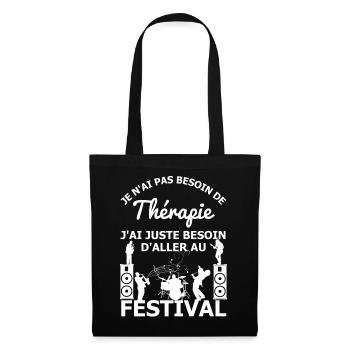 Thérapie Festival - Sac en tissu - noir - Devant
