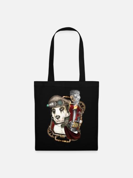 Steampunk Hund # 1 - Stoffbeutel - Schwarz