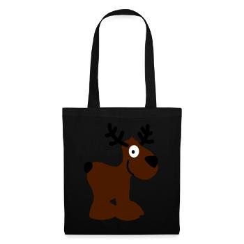 mignons de Moose Deer rennes de Noël en Norvège - Sac en tissu - noir - Devant