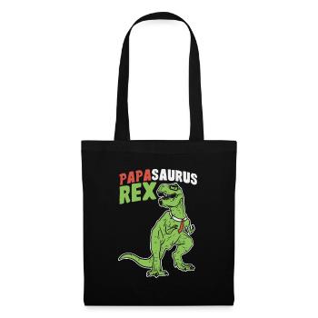 Papasaurus Rex - Vatertag Herrentag Männertag Papa - Stoffbeutel - Schwarz - Vorne