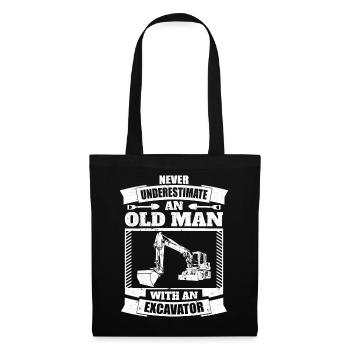 Cadeau de conducteur de pelle excavatrice - Sac en tissu - noir - Devant