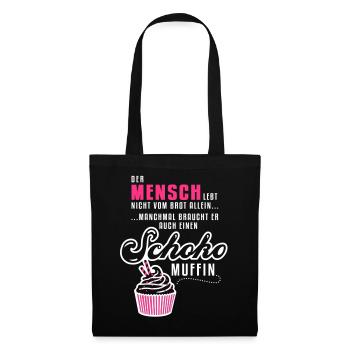 Chocolat - Muffin - Cupcake - doux - 2C - Sac en tissu - noir - Devant
