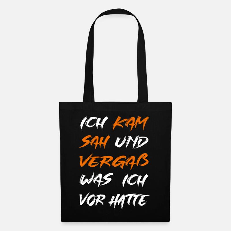 Ich kam sah und vergaß - Stoffbeutel - Schwarz