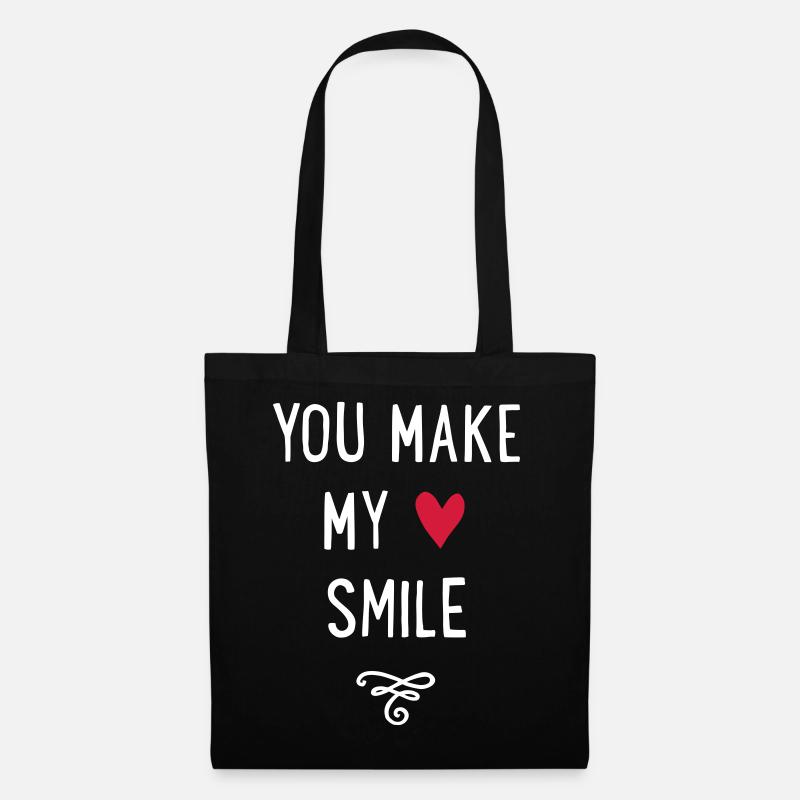 you make my heart smile - Stoffbeutel - Schwarz