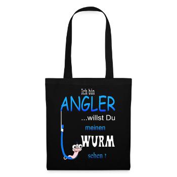 Lustige Angler Spruch - Stoffbeutel - Schwarz - Vorne