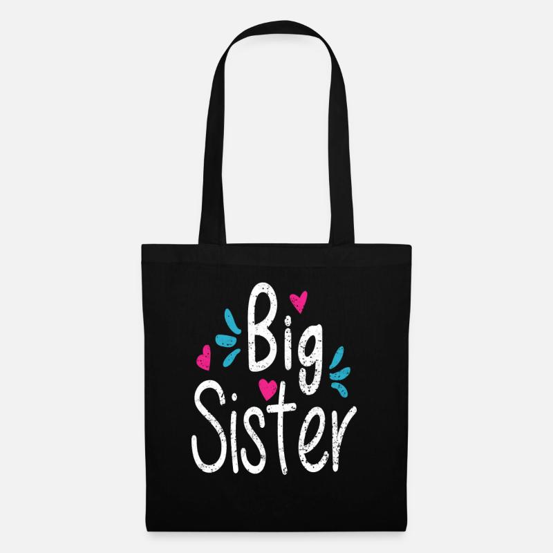 BIG SISTER, die große Schwester - Stoffbeutel - Schwarz