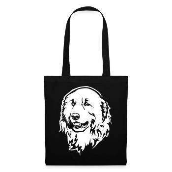 Pyrenean Mountain Dog Head "Black Edition" - Tote Bag - black - Front