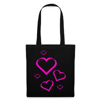 Motif de cœur rose cadeau rose rose - Sac en tissu - noir - Devant