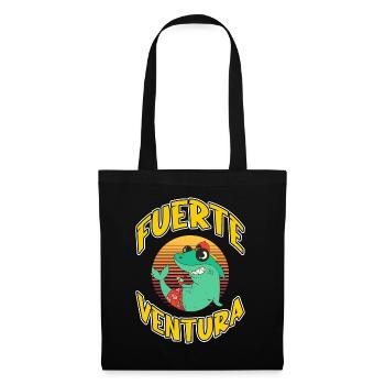 Fuerteventura Été Sun Beach Sea Palms Shark - Sac en tissu - noir - Devant