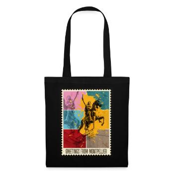 Montpellier France City Skyline Stamp - Sac en tissu - noir - Devant